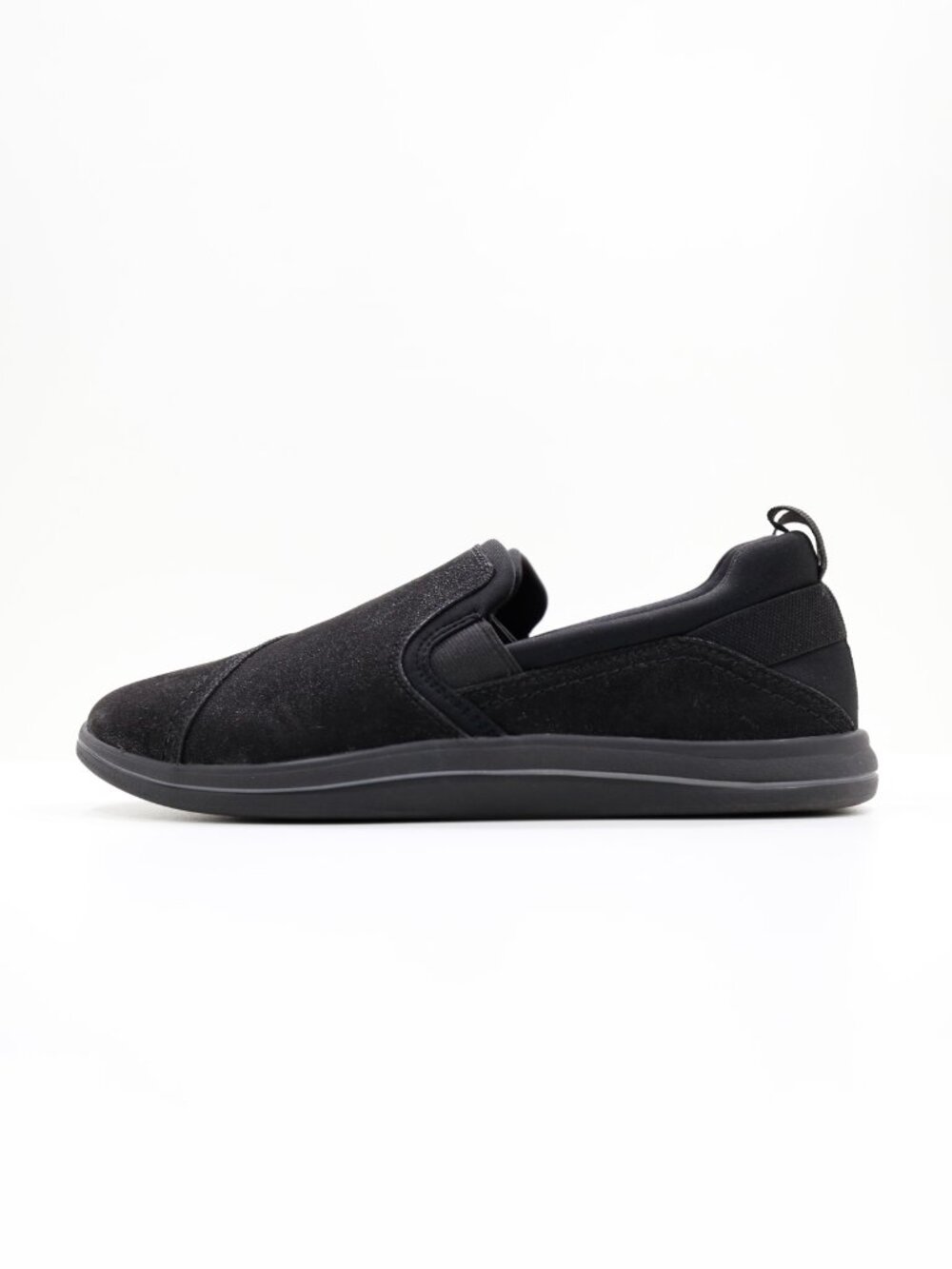 Clarks Breeze Dawn Black Faux Leather Flat Slip On Sneakers - 8.5 NWOB